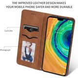 Voor Huawei mate 30 retro huid voelen zakelijke magnetische horizontale Flip lederen draagtas (bruin)