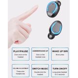 F9-5 Intelligent Noise Cancelling Touch Bluetooth Earphone with Charging Box  Supports Three-screen LED Power Display & HD Call & Power Bank & Siri(Black)