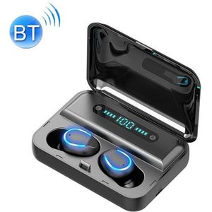 F9-5 Intelligent Noise Cancelling Touch Bluetooth Earphone with Charging Box  Supports Three-screen LED Power Display & HD Call & Power Bank & Siri(Black)