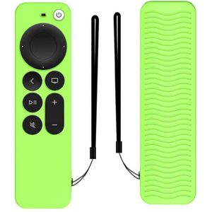Silicone Protective Case Cover For Apple TV 4K 4th Siri Remote Controller(Luminous Green)