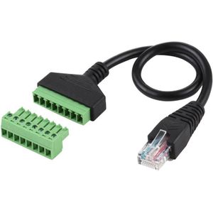 RJ45 Male Plug to 8 Pin Pluggable Terminals Solder-free USB Connector Solderless Connection Adapter Cable  Length: 30cm