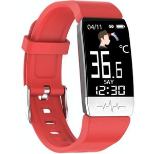 T1S 1.14 inch Screen IP67 Waterproof Smart Bracelet  Support Blood Oxygen Monitoring / Body Temperature Monitoring / Heart Rate Monitoring(Red)