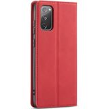 For Samsung Galaxy S20 FE Forwenw Dream Series Magnetic Oil Edge Horizontal Flip Leather Case with Holder & Card Slot & Photo Frame & Wallet(Red)