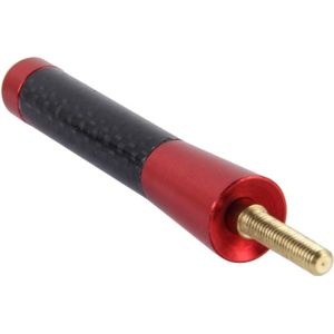 Carbon Fiber Aluminum Short Antenna Polished Universal Screws Base(Medium Size) (Red)