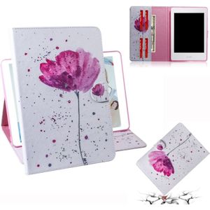 Purple Orchids Pattern Horizontal Flip Leather Case for Amazon Kindle Paperwhite 4 (2018) / 3 / 2 / 1  with Holder & Card Slot & Wallet