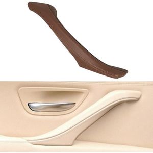 Car Leather Right Side Inner Door Handle Assembly 51417225854 for BMW 5 Series F10 / F18 2011-2017(Wine Red)