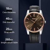 YAZOLE Simple Digital Two-color Dial Quartz Men Watch(541 Brown Tray Brown Belt)