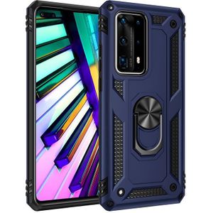 For Huawei P40 Pro Shockproof TPU + PC Protective Case with 360 Degree Rotating Holder(Blue)