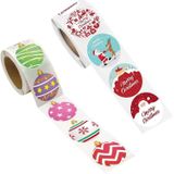 2 Rolls Christmas Decoration Sticker Gift Label Tape  Size: 1.5 Inch / 38mm(A)