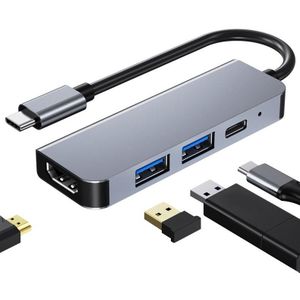 4 In 1 USB-C / Type-C To 4K HDMI + USB 3.0 + USB 2.0 + PD USB-C / Type-C Charging Ports Multifunctional HUB Docking Station