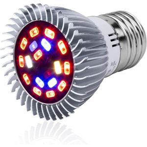 2 PCS LED Plant Growth Lamp Full Spectrum Plant Fill Light Cup  Power: E27 18 Beads