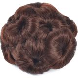 Wig Ball Head Flower Hairpin Hair Bag Wig Headband for Bride(Coffee)