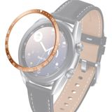 For Samsung Galaxy Watch 3 41mm Smart Watch Steel Bezel Ring  E Version(Rose Gold Ring White Letter)