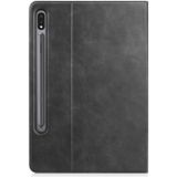 For Samsung Galaxy Tab S7 (2020) T870 Cowhide Texture TPU Tablet Horizontal Flip Leather Case with Holder & Sleep / Wake-Up Function & Pen Slot(Black)