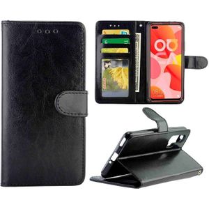 For Huawei Nova6 Crazy Horse Texture Leather Horizontal Flip Protective Case with Holder & Card Slots & Wallet & Photo Frame(Black)