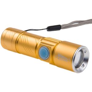 White Light Retractable Flashlight  Cree Q5 LED 3-Mode with Lanyard(Gold)