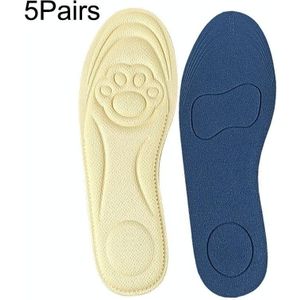 5 Pairs 082 Soft Breathable Shockproof Massage Cat Paw Sports Full Insole Shoe-pad  Size: 225-250mm(Apricot)