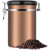 Coffee Container Stainless Steel Tea Storage Chests Black Kitchen Sotrage Canister Coffee Tea Caddies Teaware(Gold)