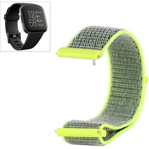 For Fitbit Versa / Versa 2 Nylon Watchband with Hook and Loop Fastener(Yellow Black)