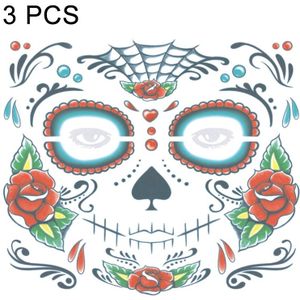 3 PCS Halloween Waterproof Temporary Face Tattoo Stickers  Size: 240*210mm