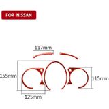 5 in 1 Car Carbon Fiber Speed Dashboard Decorative Sticker for Nissan 370Z / Z34 2009-  Left and Right Drive Universal (Red)