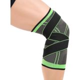 2 PCS Fitness Running Cycling Bandage Knee Support Braces Elastic Nylon Sports Compression Pad Sleeve  Size:L(Black)