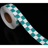 PVC Lattice Reflective Belt Generic Film Traffic Safety Facilities Anti-Collision Warning Stickers(White Green)