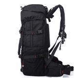 KAKA Large Capacity Travel Backpack Outdoor Oxford Cloth 55L Waterproof Mountaineering Shoulders Bag with Lock(Black)