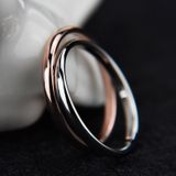 Female Stainless Steel Titanium Steel Ring  Ring Size:8(Rose Gold)