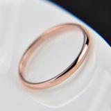Female Stainless Steel Titanium Steel Ring  Ring Size:8(Rose Gold)