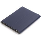 YA098B Detachable Lambskin Texture Round Keycap Bluetooth Keyboard Leather Case with Pen Slot & Stand For iPad Air 4 10.9 inch (2020) / Pro 11 inch (2020) & (2018)(Dark Blue)
