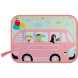 Pink Bus Pattern Car Large Rear Window Sunscreen Insulation Window Sunshade Cover  Size: 70*50cm