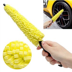 Universal Auto Car Accessories Car Rims Care Tire Wheel Washing Brush Plastic Handle Vehicle Wheel Cleaning Brush Washing Sponge