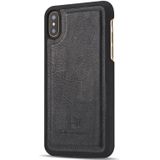 DG.MING for  iPhone X / XS  Crazy Horse Texture Horizontal Flip Detachable Magnetic Protective Case with Holder & Card Slots & Wallet(Black)