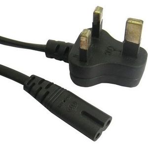 2 Prong Style Small UK Notebook Power Cord  Length: 1.2M(Black)