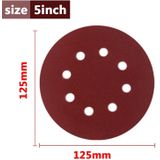 100 stuks 125MM Flocking schuurpapier 5 inch 8 hole disc schuurpapier zelfklevende schuurpapier  Grit: 60 mesh