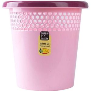 10 PCS Household Kitchen Living Room Bathroom Circular Press Ring Trash Can(Pink)