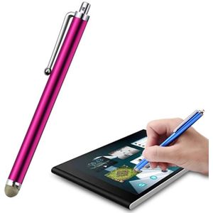 AT-19 Silver Fiber Pen Tip Stylus Capacitive Pen Mobile Phone Tablet Universal Touch Pen(Rose Red)