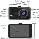 3.0 Inch HD 1080P Wide-Angle Driving Recorder With Reversing Image Specification? HD Single Record?Black?