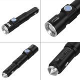 10W Aluminum Alloy Zoom LED Flashlight  Multi-function Light with Safety Hammer & 3-Modes