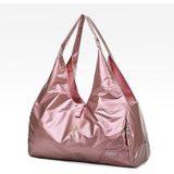 Soft Nylon Cloth Shoulder Sports Gym Yoga Handbag (Rose Gold)