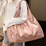 Soft Nylon Cloth Shoulder Sports Gym Yoga Handbag (Rose Gold)