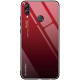 For Huawei Honor 10 Lite Gradient Color Glass Case(Red)
