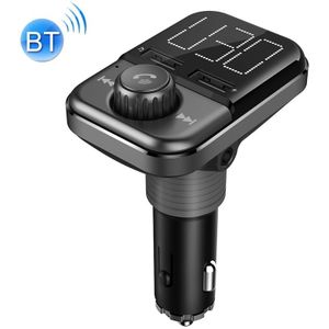 BT72 Dual USB Charging Smart Bluetooth FM Transmitter MP3 Music Player Car Kit with 1.5 inch White Display Screen  Support Bluetooth Call  TF Card & U Disk