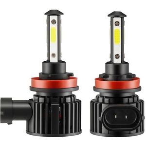 F8 H11 2 PCS 22W 3000LM 6000K Four Side DOB LED Headlight Fog Light Bulbs High Beam Conversion Kit DC 9-32V