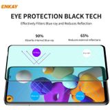 For Samsung Galaxy A21 / A21s 5 PCS ENKAY Hat-Prince 0.26mm 9H 6D Curved Full Screen Eye Protection Green Film Tempered Glass Protector