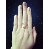 Vintage Serpentine Gemstone Ring Zircon Rose Gold Ring  Ring Size:6(Orange)