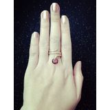 Vintage Serpentine Gemstone Ring Zircon Rose Gold Ring  Ring Size:6(Orange)