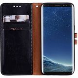 For Galaxy S8 Business Style Oil Wax Texture Horizontal Flip Leather Case with Holder & Card Slots & Wallet(Black)