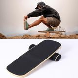 Surfing Ski Balance Board Roller Wooden Yoga Board  Specification: 03A Black Sand